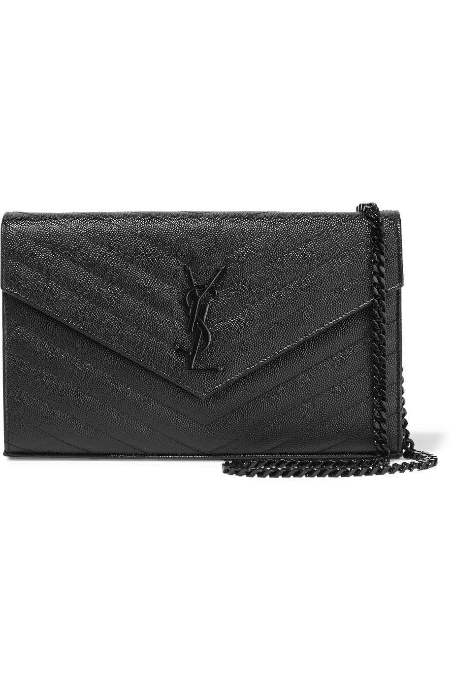ysl monogram chain wallet black