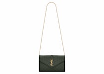 NWT Saint Laurent YSL Monogram Small Kate Chain Bag Black Suede