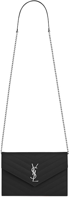 Saint Laurent Monogram Ysl Envelope Small Chain - Silver Hardware