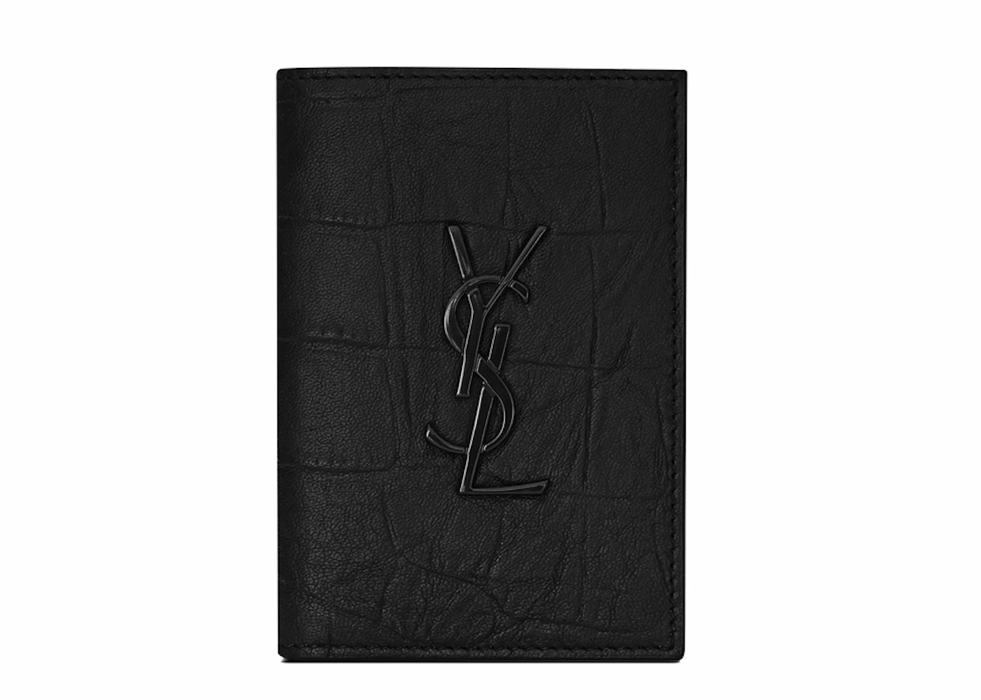 Ysl croc embossed leather wallet - Saint Laurent - Men