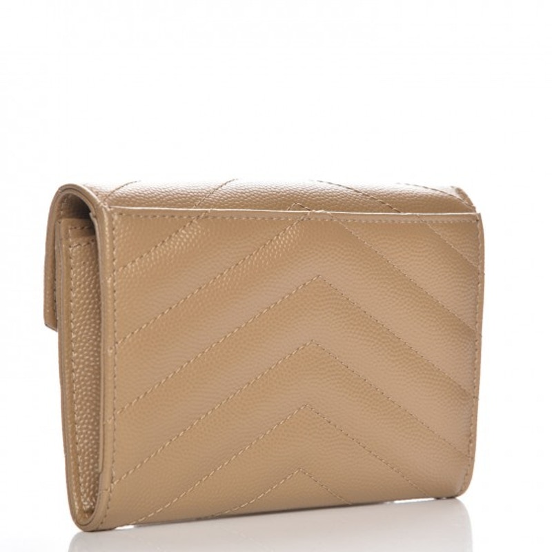 Saint laurent quilted chevron wallet hot sale