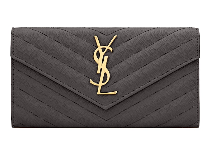 Monogram large flap wallet in grain de poudre embossed leather new arrivals