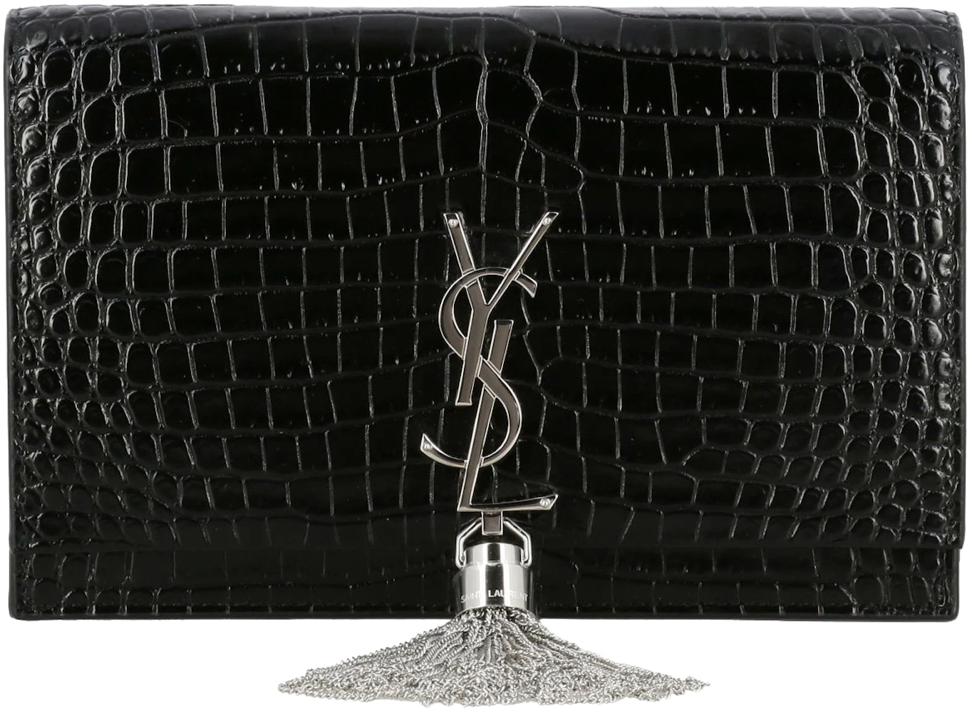 Saint Laurent Sunset Small In Shiny Scale-embossed Leather in Brown