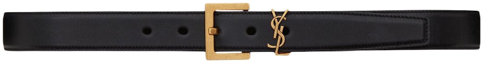 Saint Laurent Monogram Buckle Belt - Black