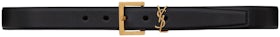 Saint Laurent Monogram Square Buckle Belt Black
