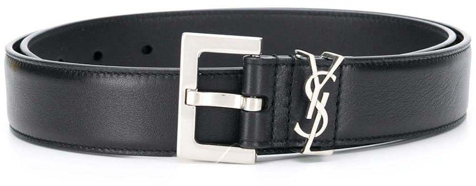 Louis Vuitton Monogram Leather Silver Tone Buckle Waist Belt Leather Black  Used