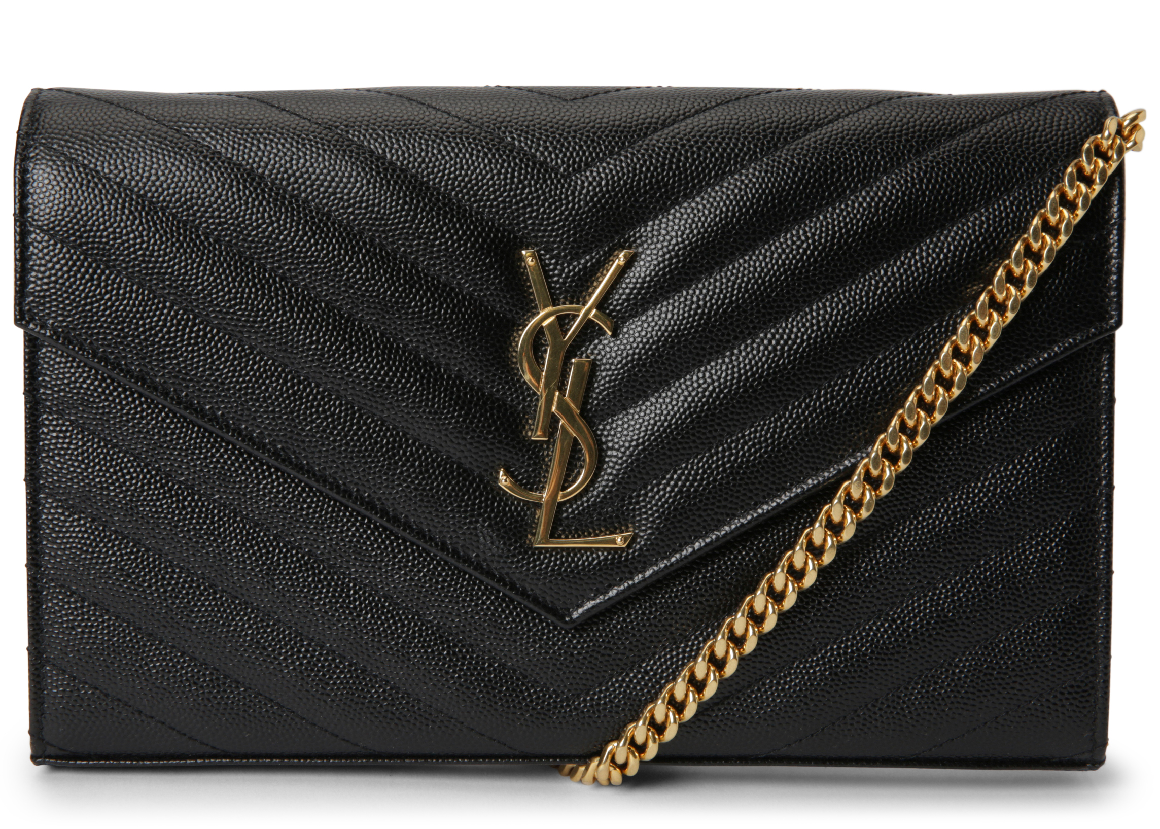 ysl monogram chain wallet black