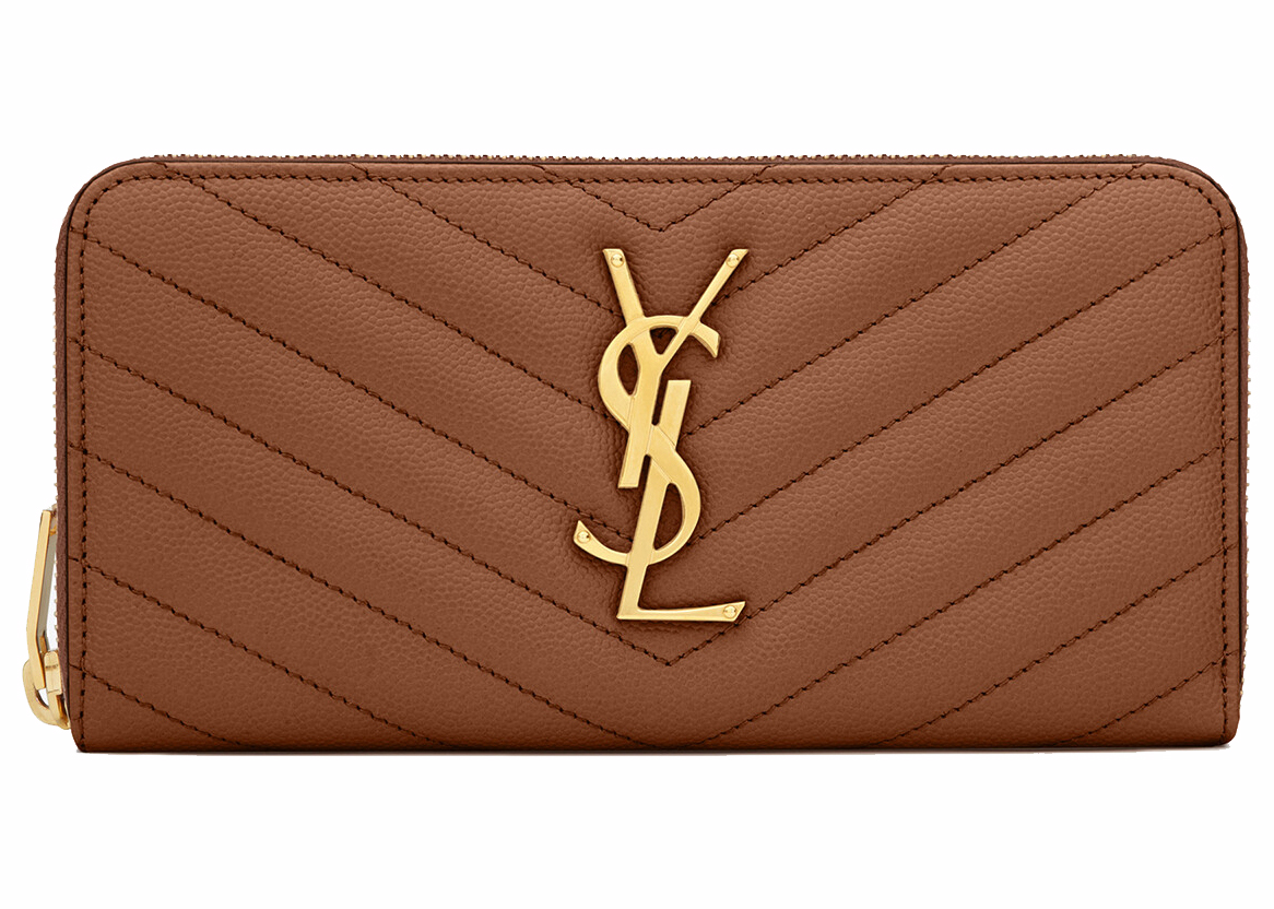 monogram zip around wallet in grain de poudre embossed leather