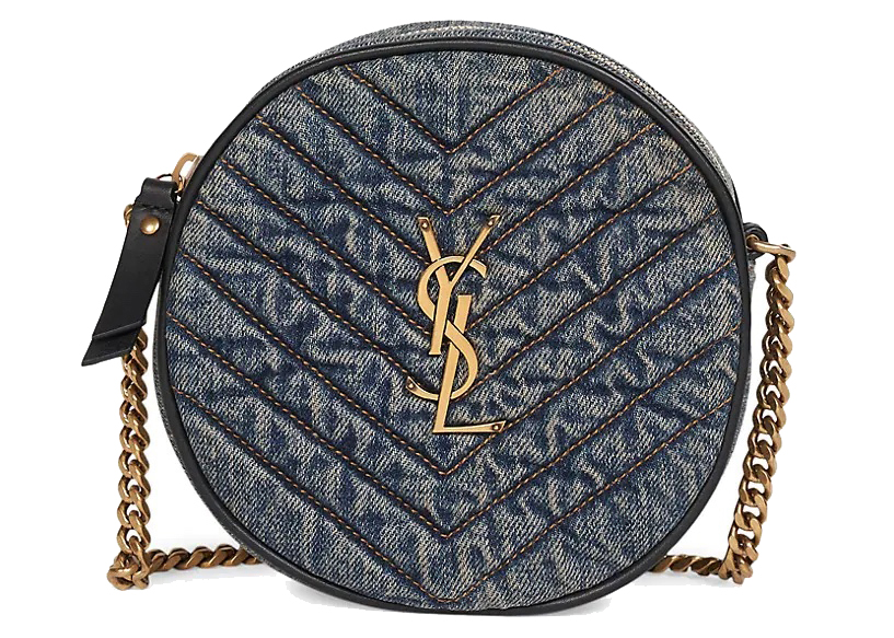 ysl round denim bag