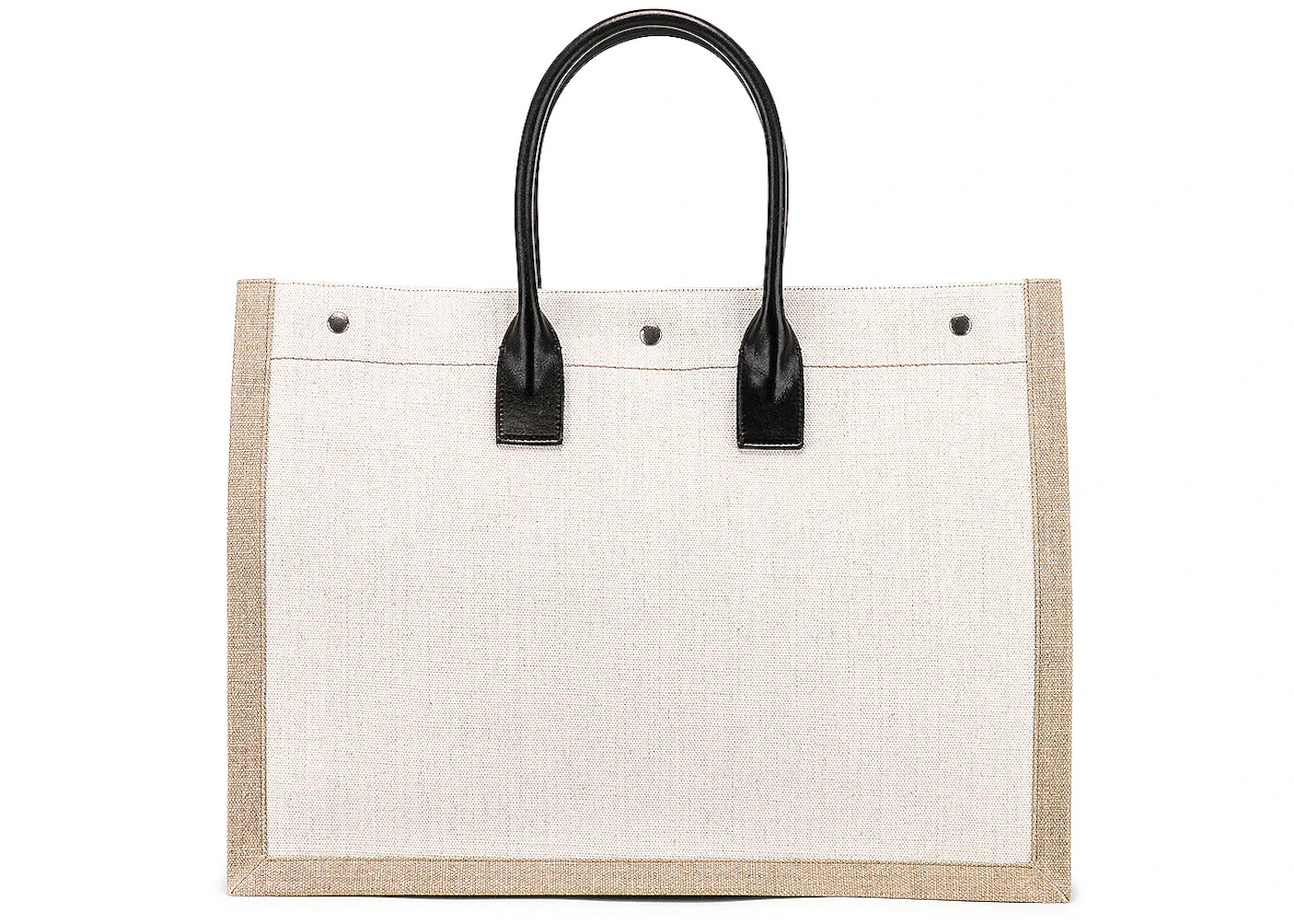Saint Laurent Noe Tote Rive Gauche Canvas White/Black in Canvas with ...