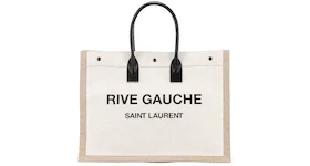 Saint Laurent Noe Tote Rive Gauche Canvas White/Black