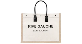 Saint Laurent Noe Tote Rive Gauche Canvas White/Black