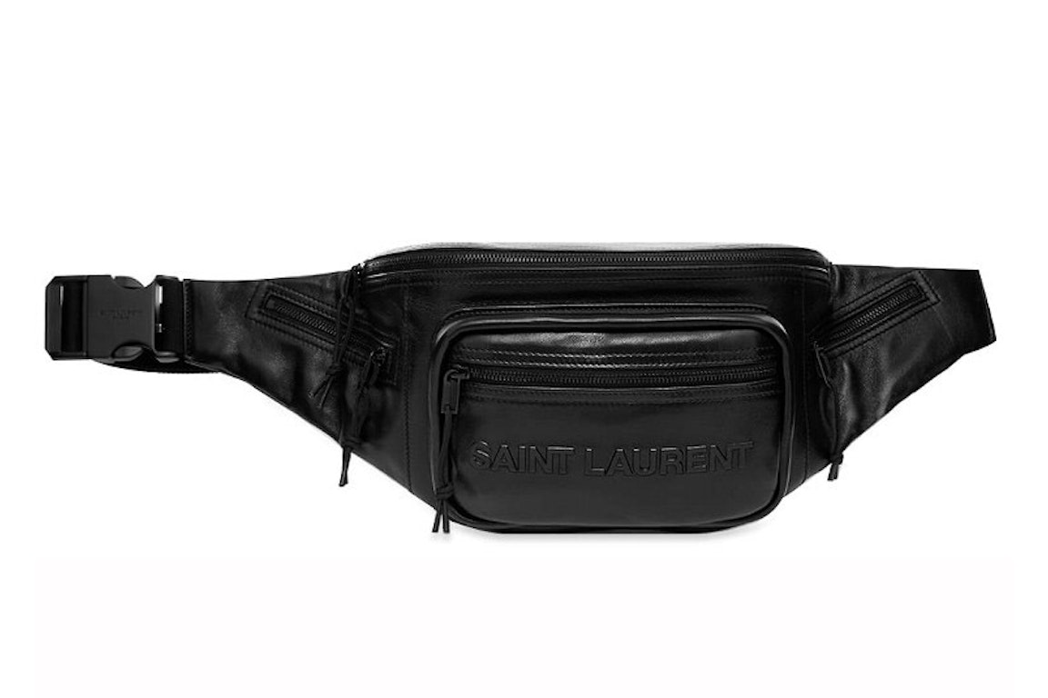 Pre-owned Saint Laurent Nuxx Waist Bag In Leather Black