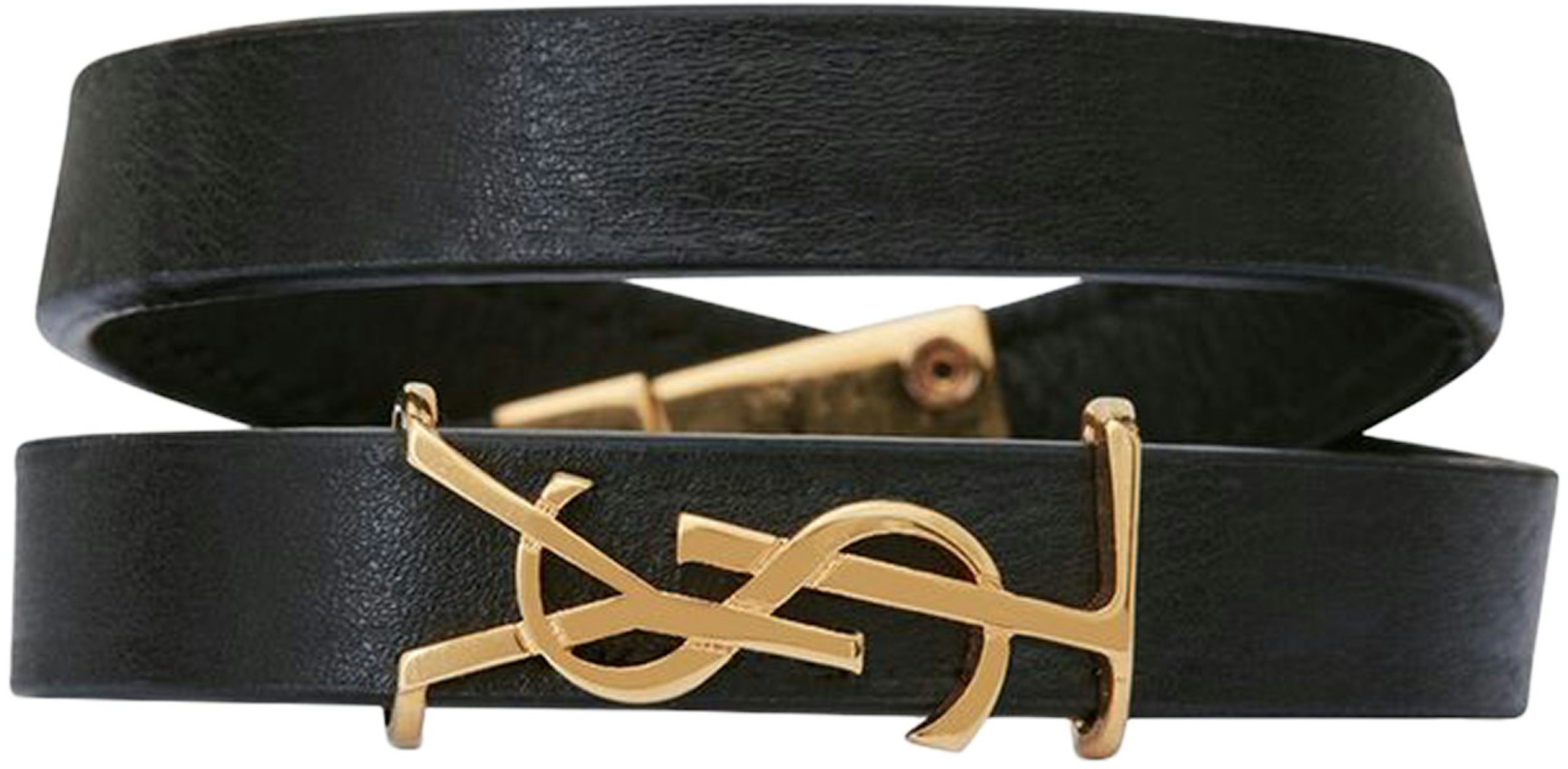 Cassandra belt with square buckle in smooth leather - Saint Laurent