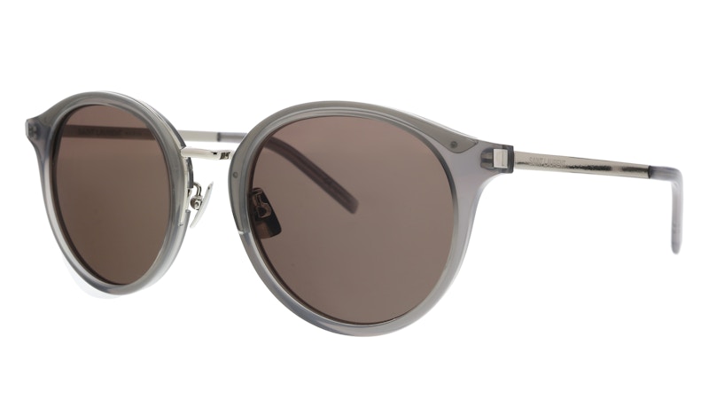 Saint Laurent Oval Sunglasses Silver SL 57 005 in Acetate Metal US