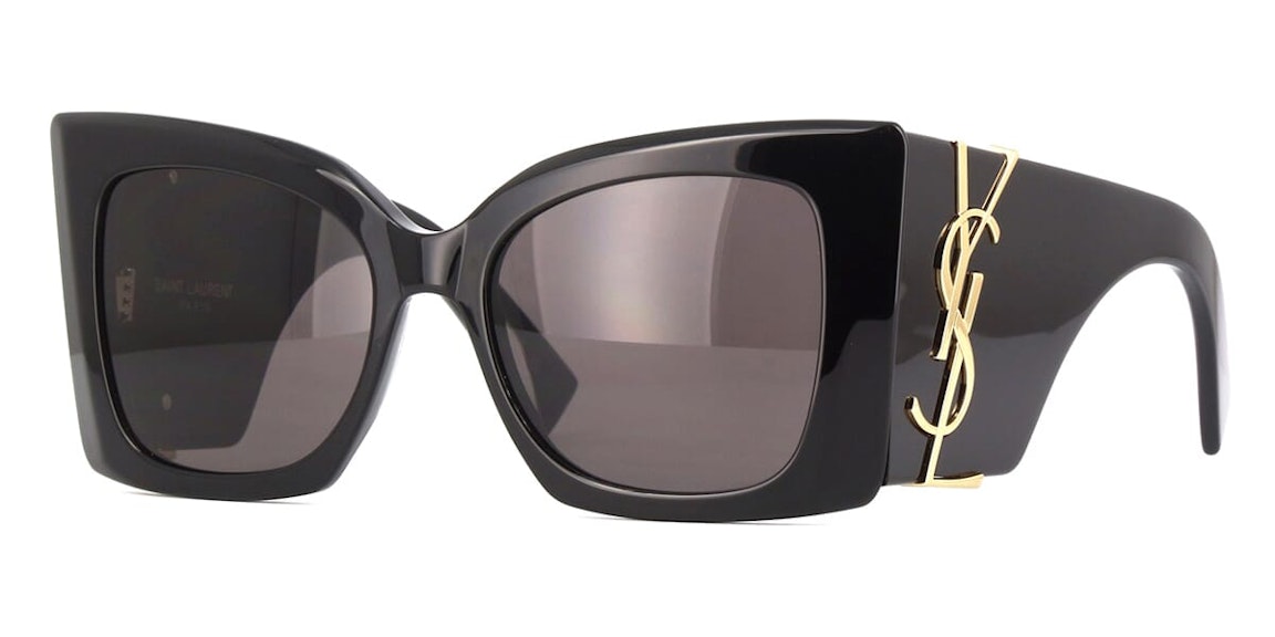Pre-owned Saint Laurent Oversized Sunglasses Black/black (sl-m119-blaze-001)