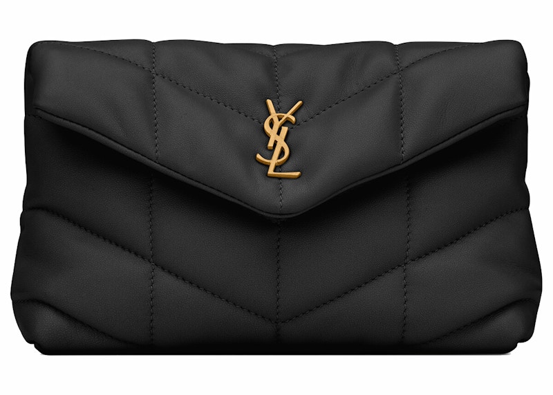 Saint Laurent Pouch In Quilted Lambskin Small Black in Lambskin