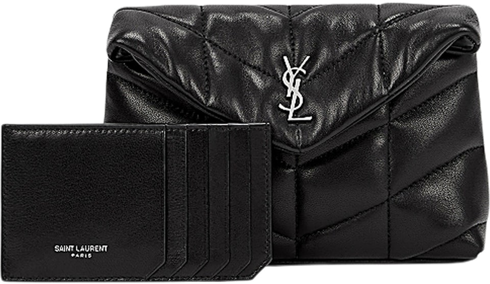 Saint Laurent Loulou Puffer Small Quilted Leather Clutch - Black