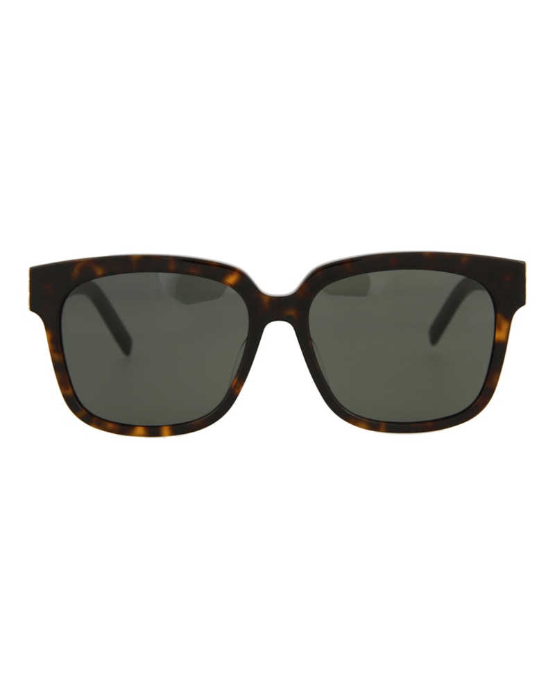 Pre-owned Saint Laurent Women's  Rectangleframe Acetate Sunglasses In Havana Havana Grey (slm40fn/30013808/004)