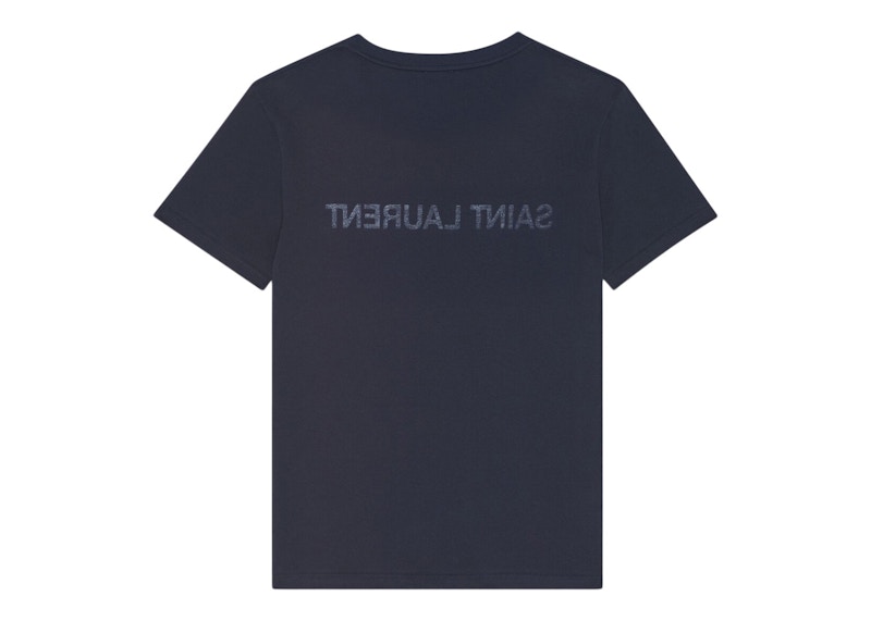 Saint Laurent Reverse Logo T-Shirt Navy