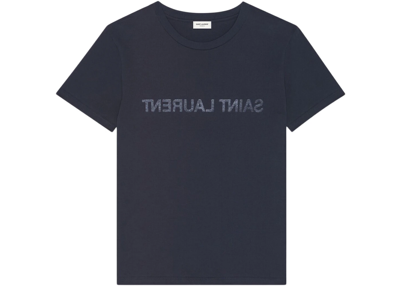Saint Laurent Reverse Logo T-Shirt Navy Men's - US