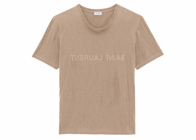 Pre-owned Saint Laurent Men's Reverse T-shirt In Taupe/natural