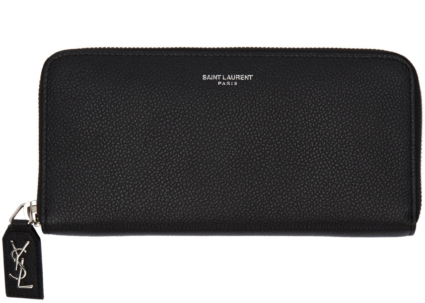 Saint Laurent Rive Gauche Continental Zip Around Wallet Grained