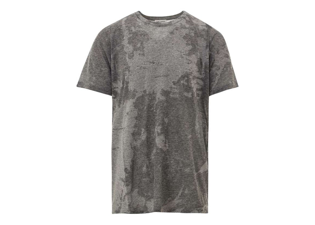 Pre-owned Saint Laurent Rive Gauche Devore T-shirt Grey
