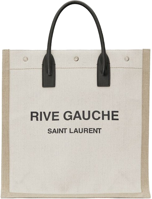 Saint Laurent Rive Gauche North/South Tote White Linen/Beige