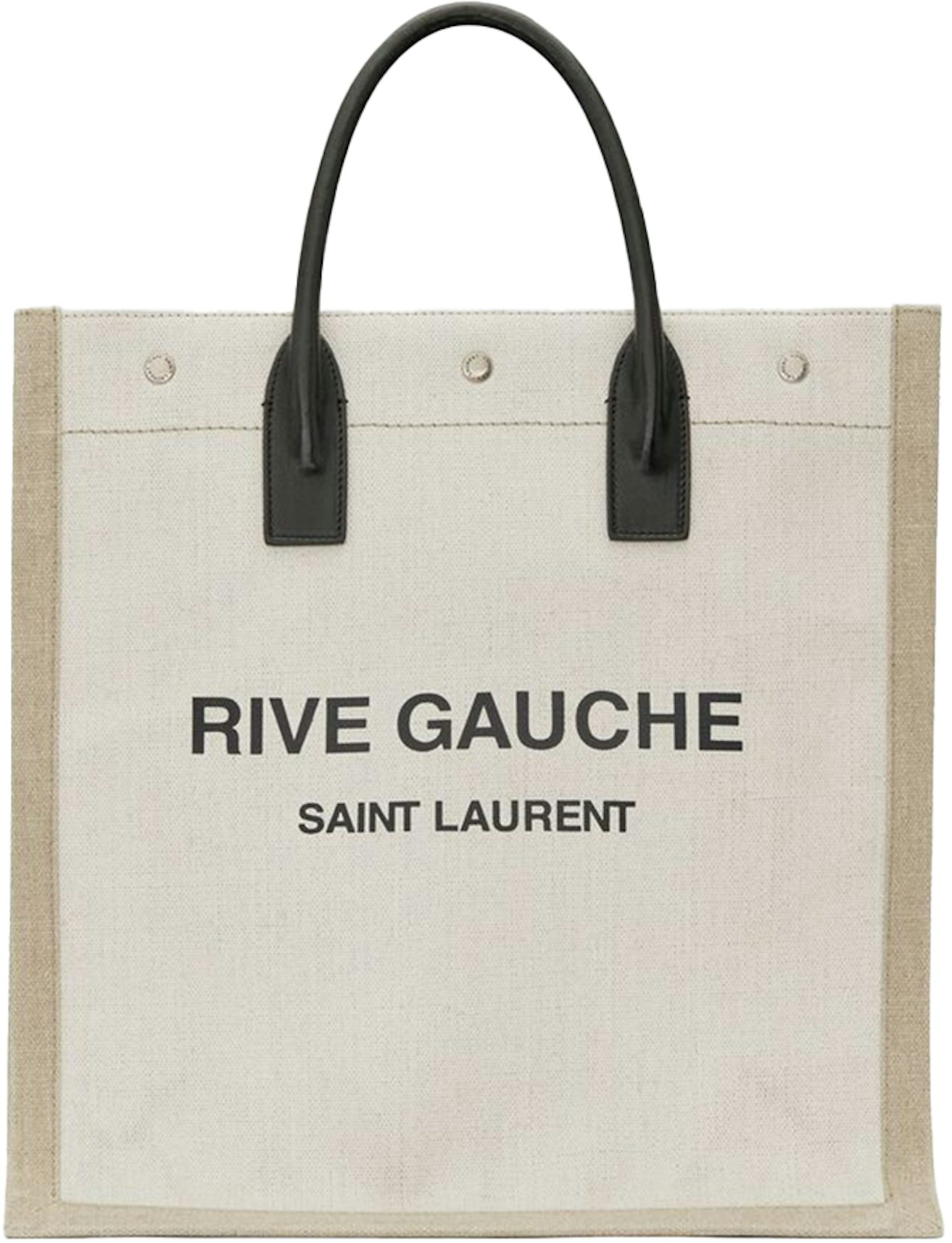 Saint Laurent Rive Gauche Raffia Tote Bag - Neutrals