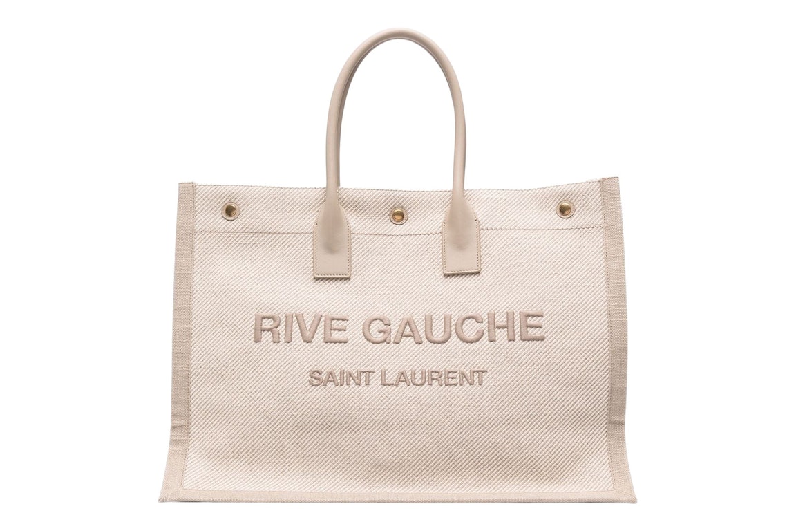 Pre-owned Saint Laurent Rive Gauche Tote Bag Neutrals