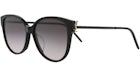 Saint Laurent Round-Frame Acetate Sunglasses Black Black Smoke (SLM48SAK-30007882-002)