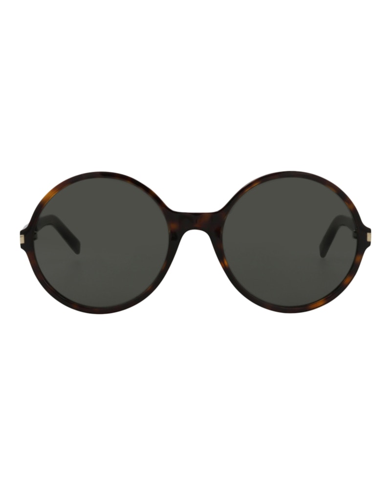 Pre-owned Saint Laurent Women's  Roundframe Acetate Sunglasses In Havana Havana Grey (sl450/30011068/002)