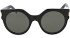 Occhiali da sole Saint Laurent Round-Frame in acetato nero lucido (SL185SLIM-30001892-001)