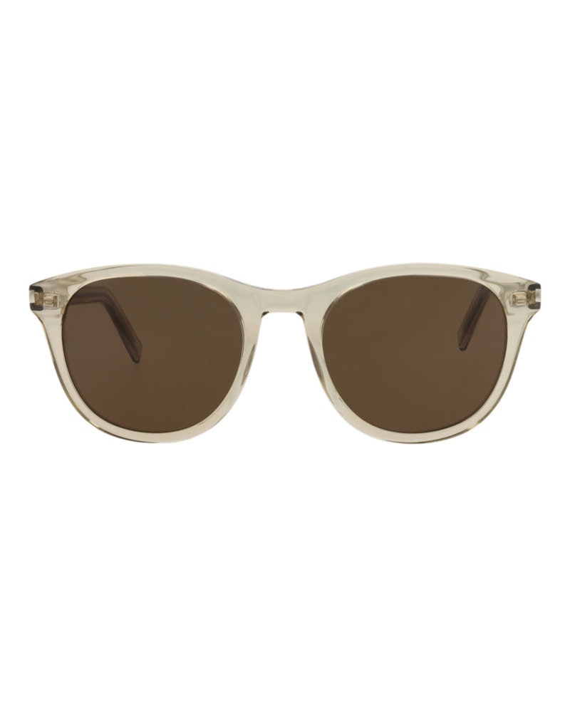 Pre-owned Saint Laurent Roundframe Acetate Sunglasses In Yellow Yellow Brown (sl401/30009335/008)