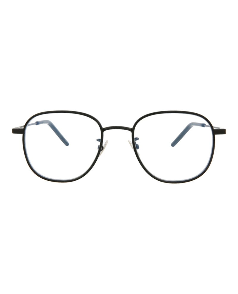 Pre-owned Saint Laurent Roundframe Metal Optical Frames In Black Black Transparent (sl362/30008491/001)