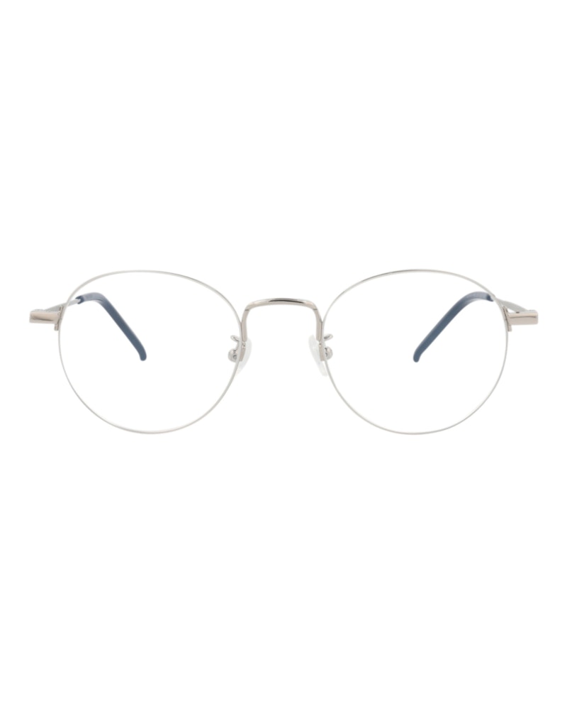 Pre-owned Saint Laurent Roundframe Metal Optical Frames In Silver Silver Transparent (sl414kwire/30009643/001)