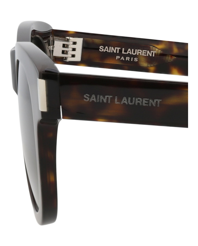 Saint Laurent Round-Frame Recycled Acetate Sunglasses Havana Havana Grey (Sl571-30014069-002)