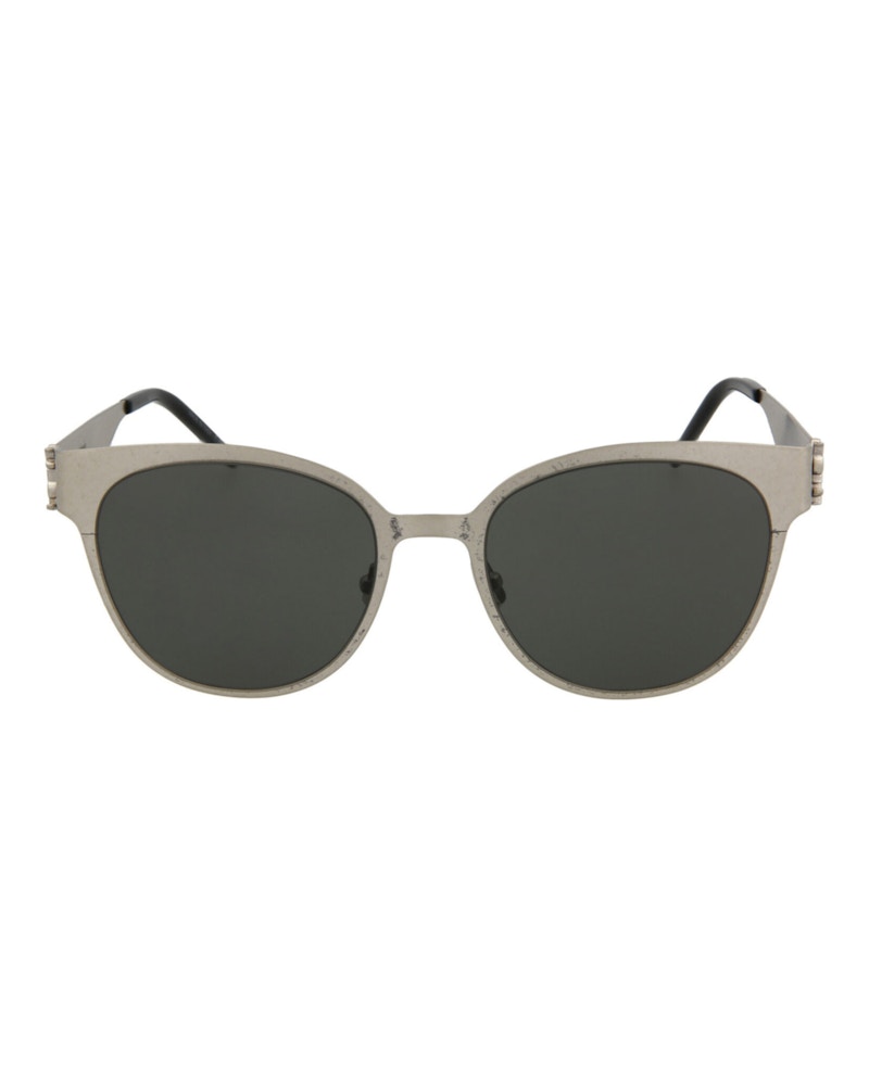 Saint Laurent Round Oval Sunglasses Silver/Silver/Grey (Slm42-30007184-005)