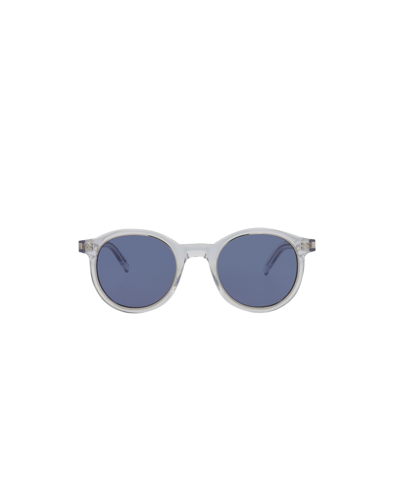 Saint Laurent Round Sunglasses Crystal/Crystal/Blue (Sl521rim-30013255-004)