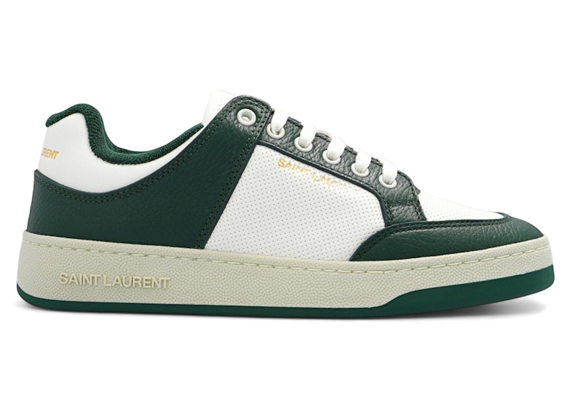 Pre-owned Saint Laurent Men's  Sl/61 Low Sneakers In White/dark Green In Multi