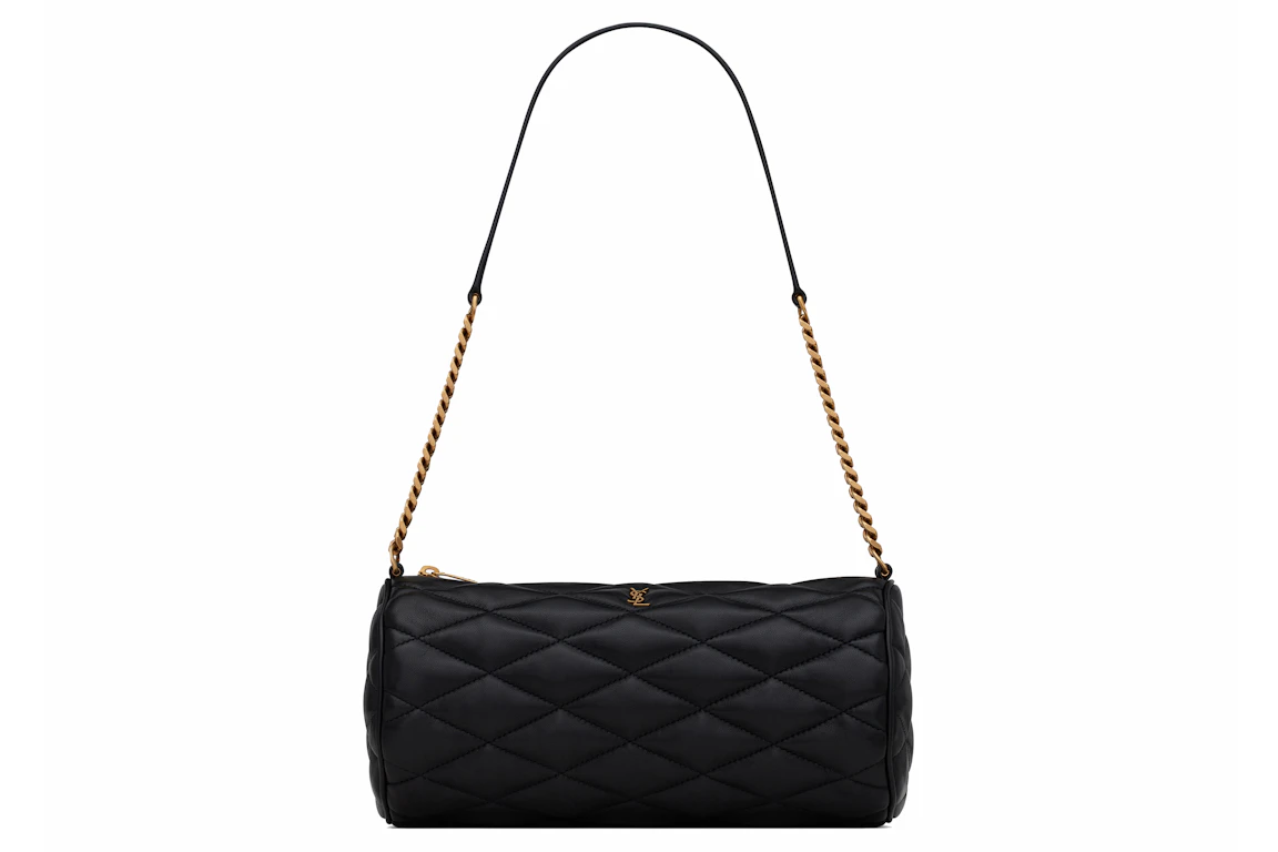 Saint Laurent Sade Tube Bag In Quilted Lambskin Small Noir