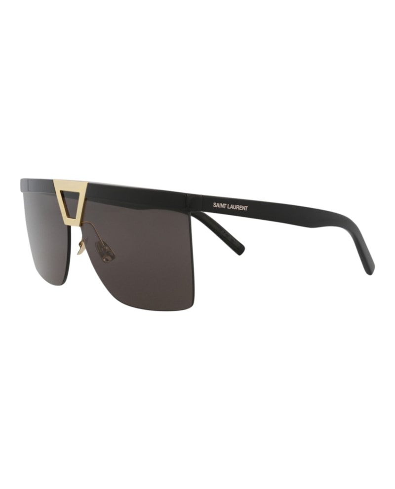 Saint Laurent Shield Wrap Sunglasses Black Black Black