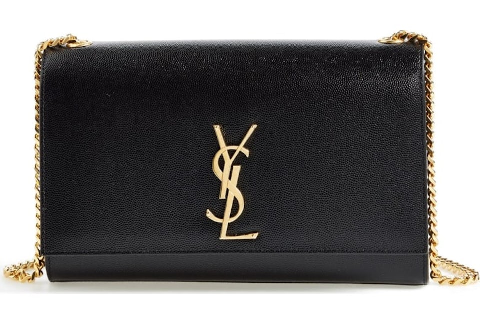 Ysl black bag gold logo Clearance