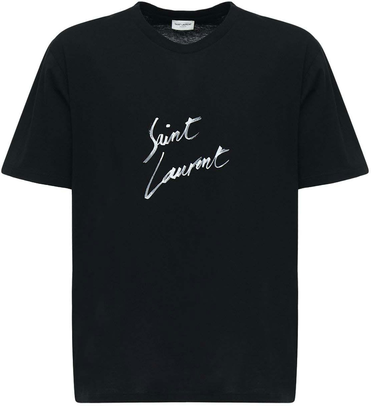 Saint Logo-Print Cotton T-shirt Black Men's - US