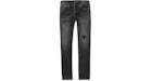 Saint Laurent Jean slim en denim vieilli Noir