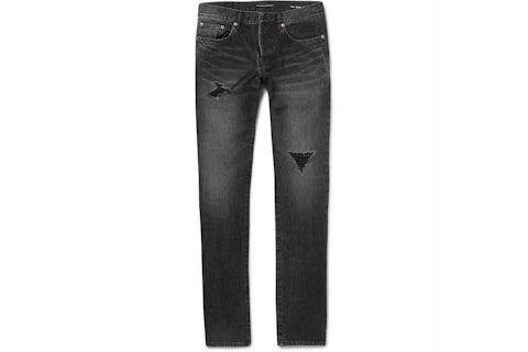 Slim Jeans Saint Laurent Black Distressed Jeans Ripped Jeans Saint