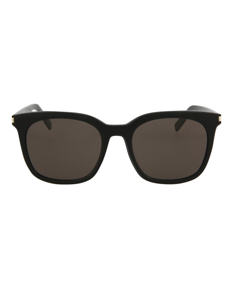 Pre-owned Saint Laurent Men's  Squareframe Acetate Sunglasses In Black Black Grey (sl285fslim/30007203/001)