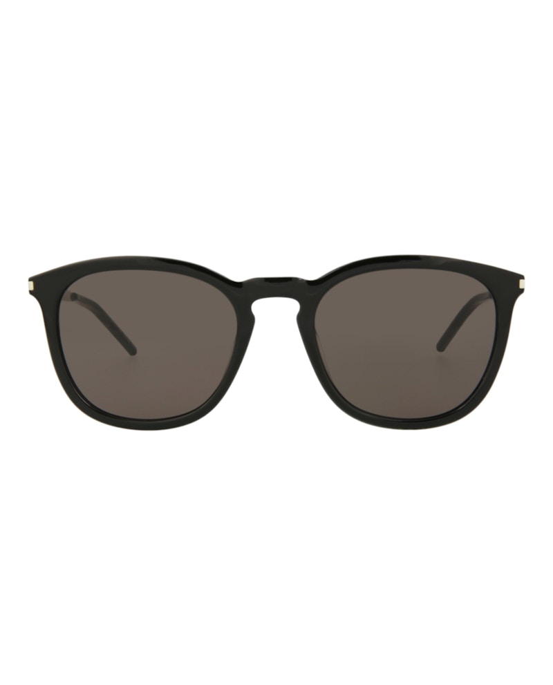 Pre-owned Saint Laurent Men's  Squareframe Acetate Sunglasses/ (sl36030008550001) (sl360 In Black/silver/black
