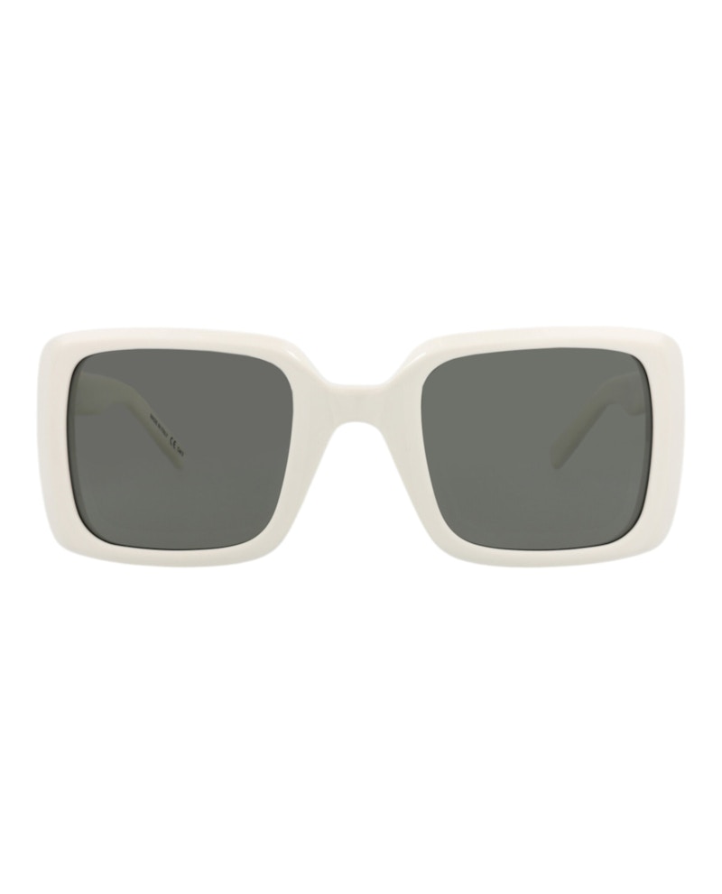 Pre-owned Saint Laurent Women's  Squareframe Acetate Sunglasses In Ivory Ivory Grey (sl497/30011872/005)